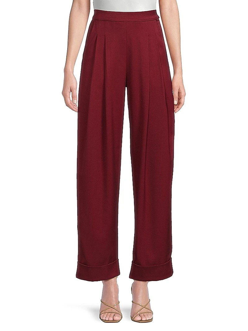 Robert Pleated High-Rise Pants