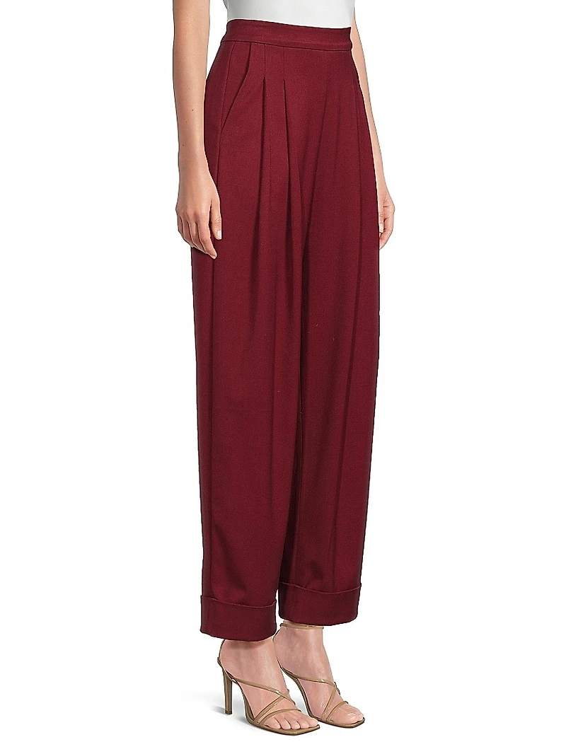 Robert Pleated High-Rise Pants