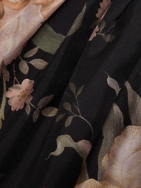 Eden Floral Silk Gathered Midi-Dress