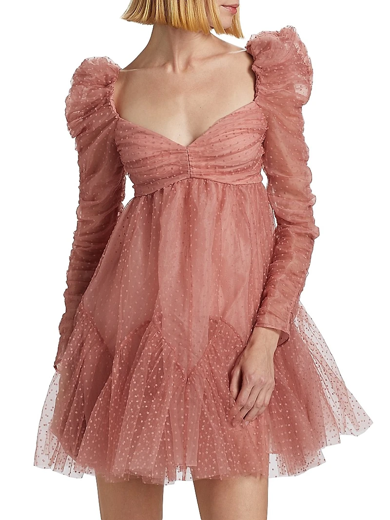 Ruched Tulle Minidress