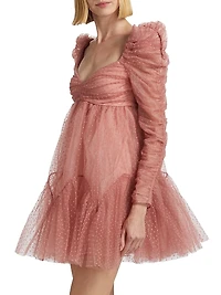 Ruched Tulle Minidress