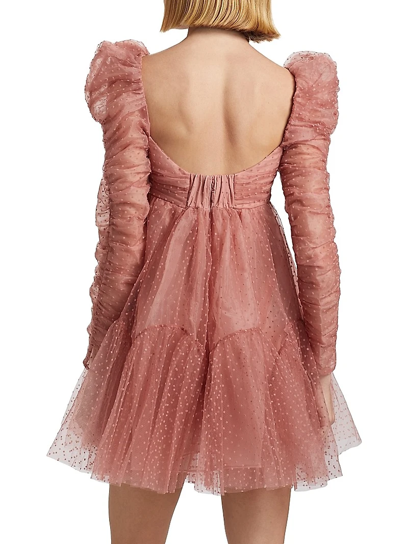 Ruched Tulle Minidress