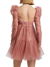 Ruched Tulle Minidress