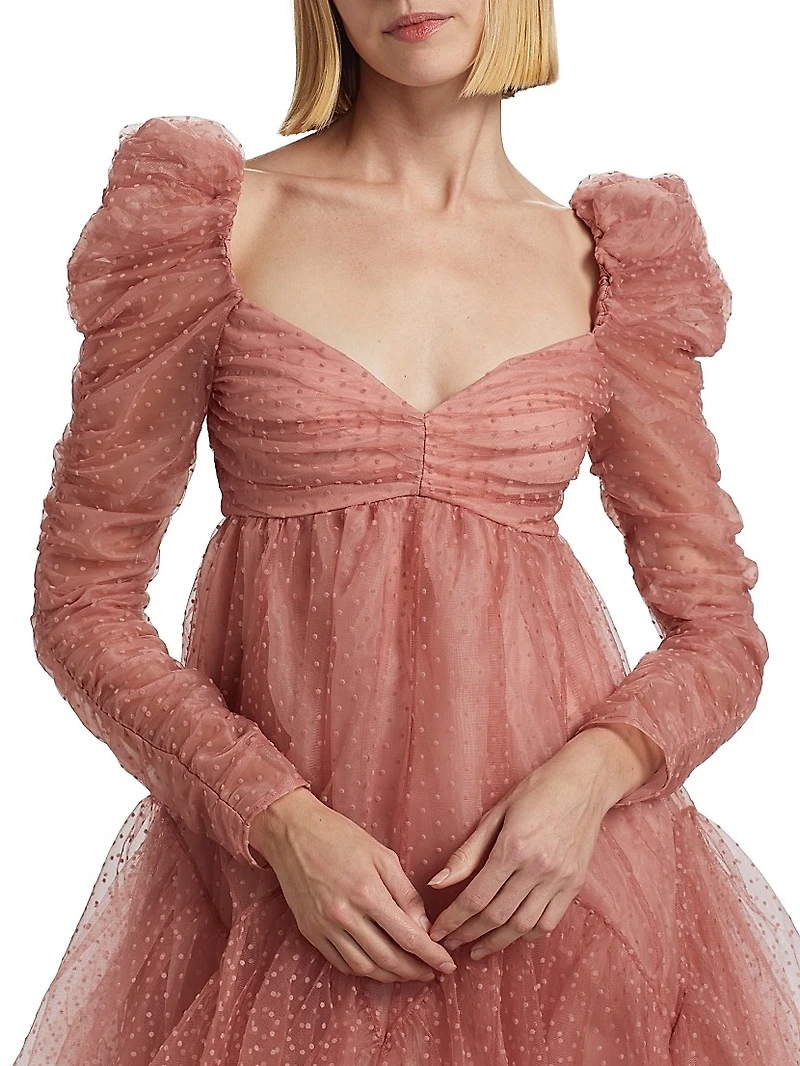 Ruched Tulle Minidress