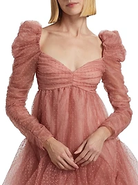 Ruched Tulle Minidress