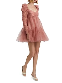Ruched Tulle Minidress