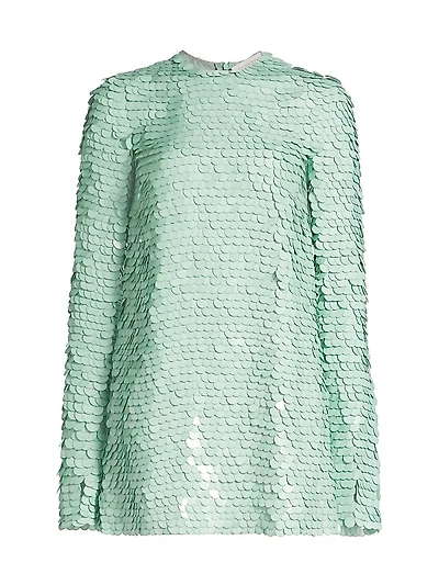 Eden Sequined Silk Long-Sleeve Minidress