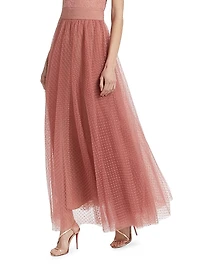 Polka Dot Tulle Maxi Skirt