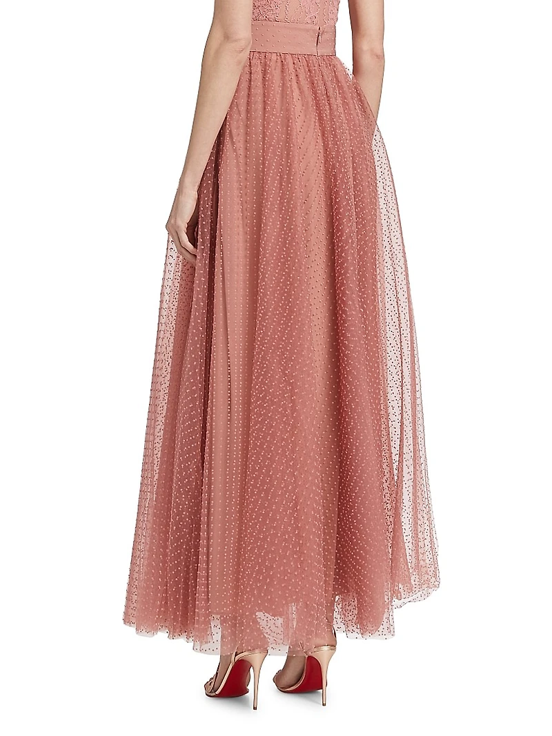 Polka Dot Tulle Maxi Skirt