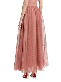 Polka Dot Tulle Maxi Skirt