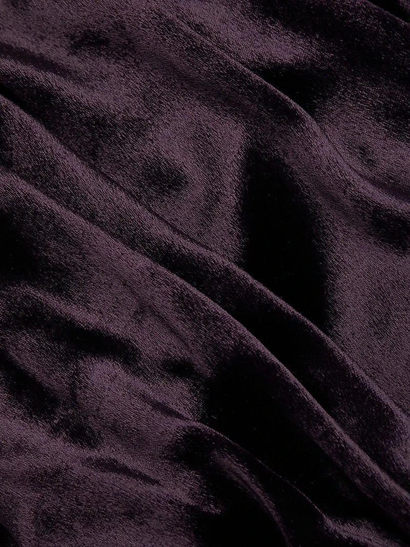 Asymmetric Velvet One-Shoulder Gown