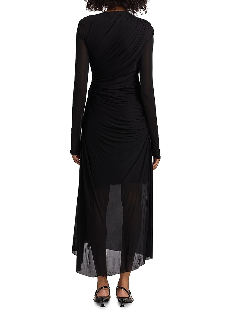 Illustration Gathered Midi-Dress