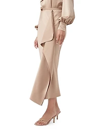 Sahel Satin Asymmetric Midi-Skirt