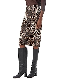Osa Leopard Jacquard Midi-Skirt