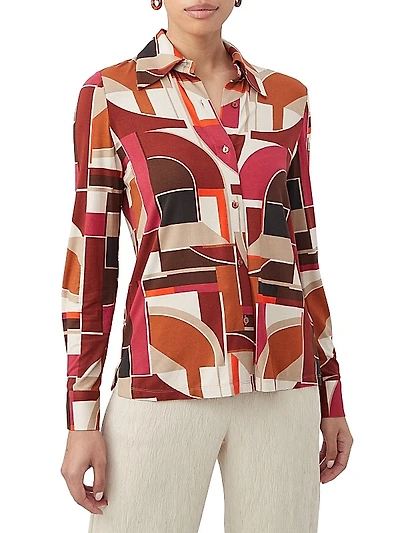 Radio City Geometric Jersey Long-Sleeve Shirt