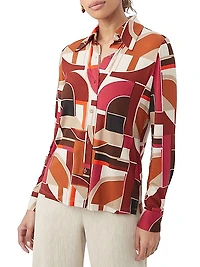 Radio City Geometric Jersey Long-Sleeve Shirt