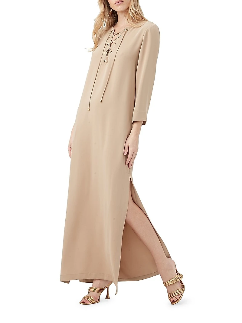 Catamaran 2 Lace-Up Maxi Dress