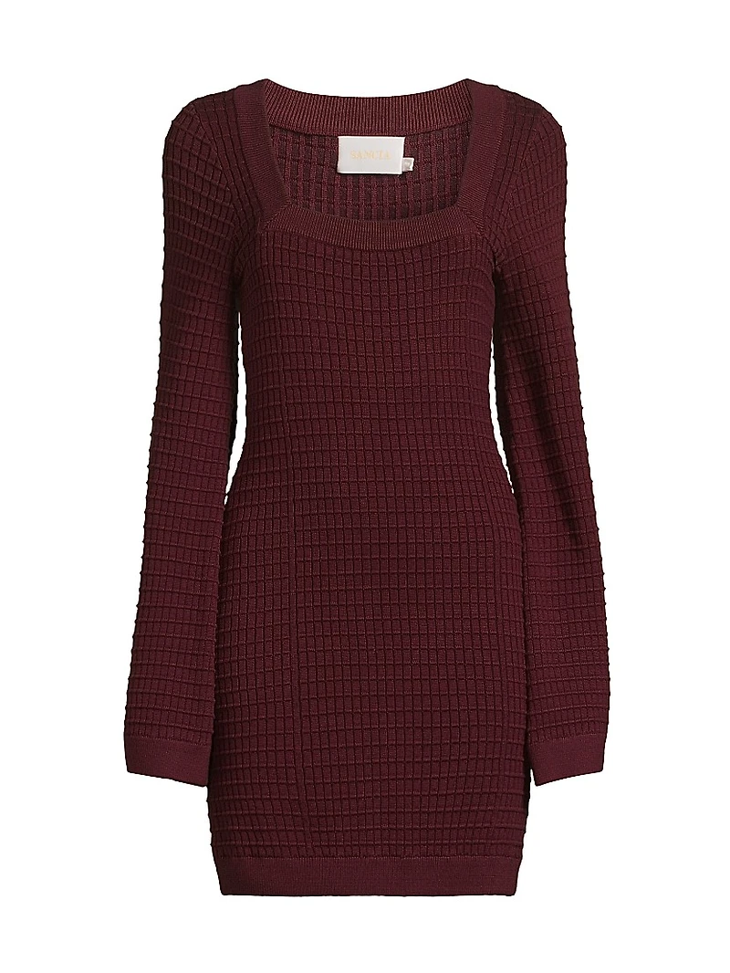 Carmen Waffle-Knit Minidress