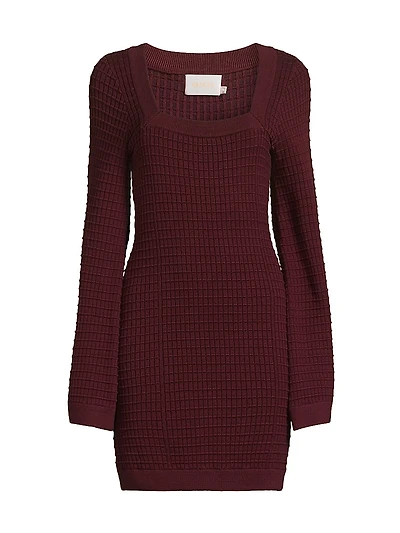 Carmen Waffle-Knit Minidress