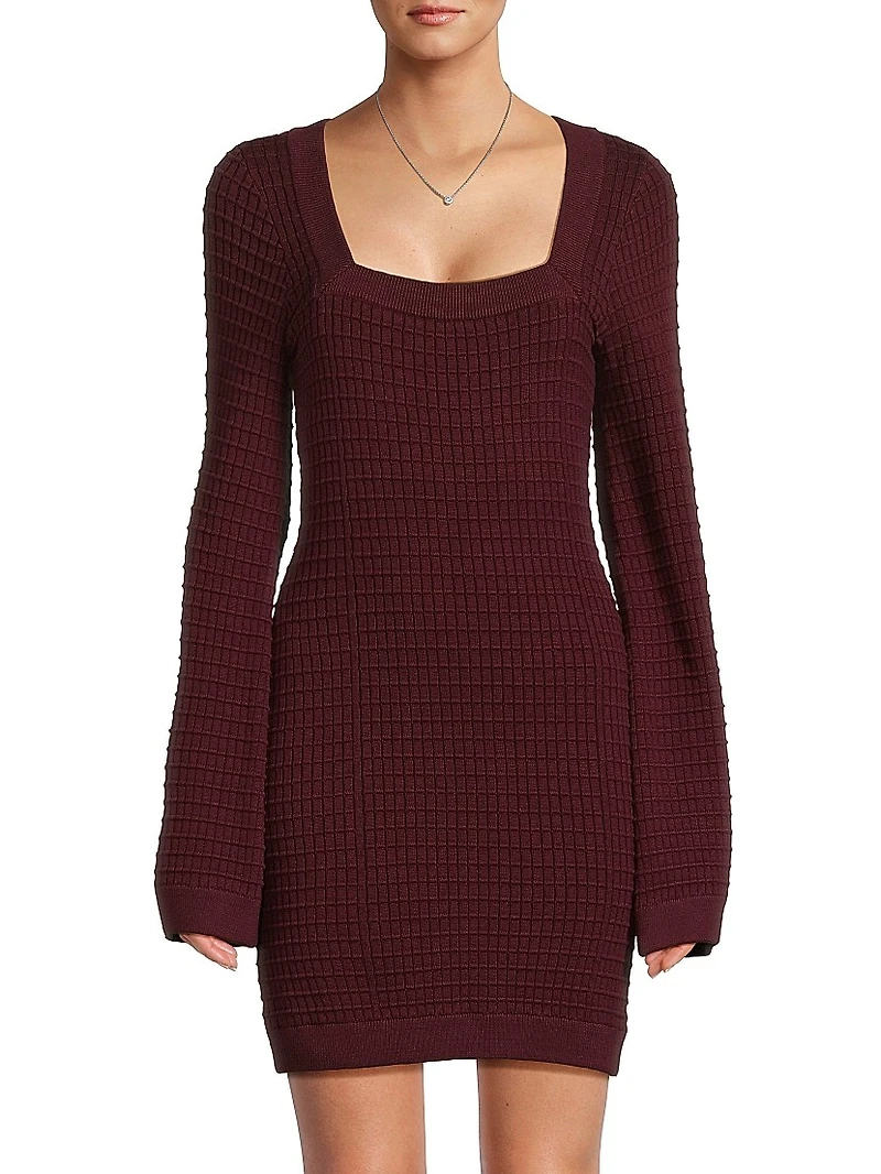 Carmen Waffle-Knit Minidress