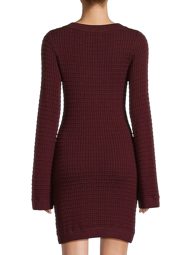 Carmen Waffle-Knit Minidress