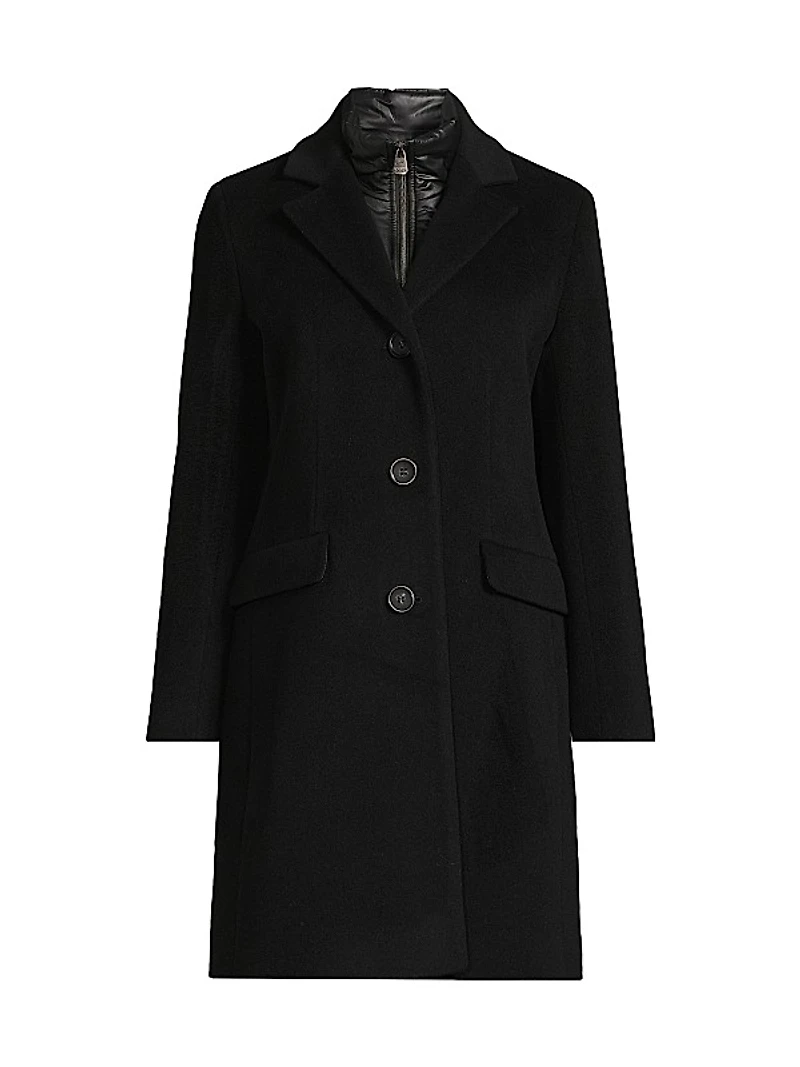 Wool-Blend Single-Breasted Coat