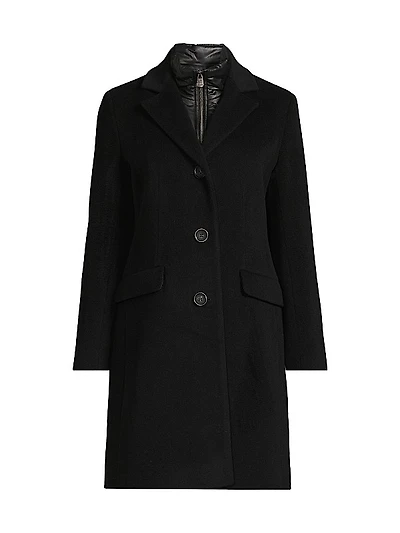 Wool-Blend Single-Breasted Coat