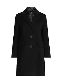 Wool-Blend Single-Breasted Coat