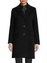 Wool-Blend Single-Breasted Coat