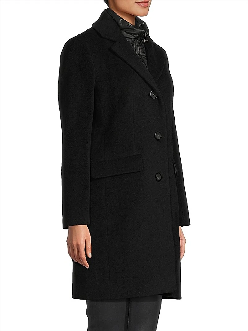 Wool-Blend Single-Breasted Coat