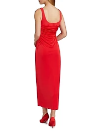 Mae Gathered Jersey Maxi Dress