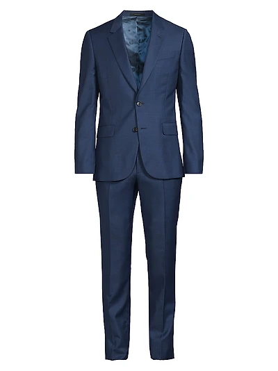 Tailored Fit Two-Button Wool Suit