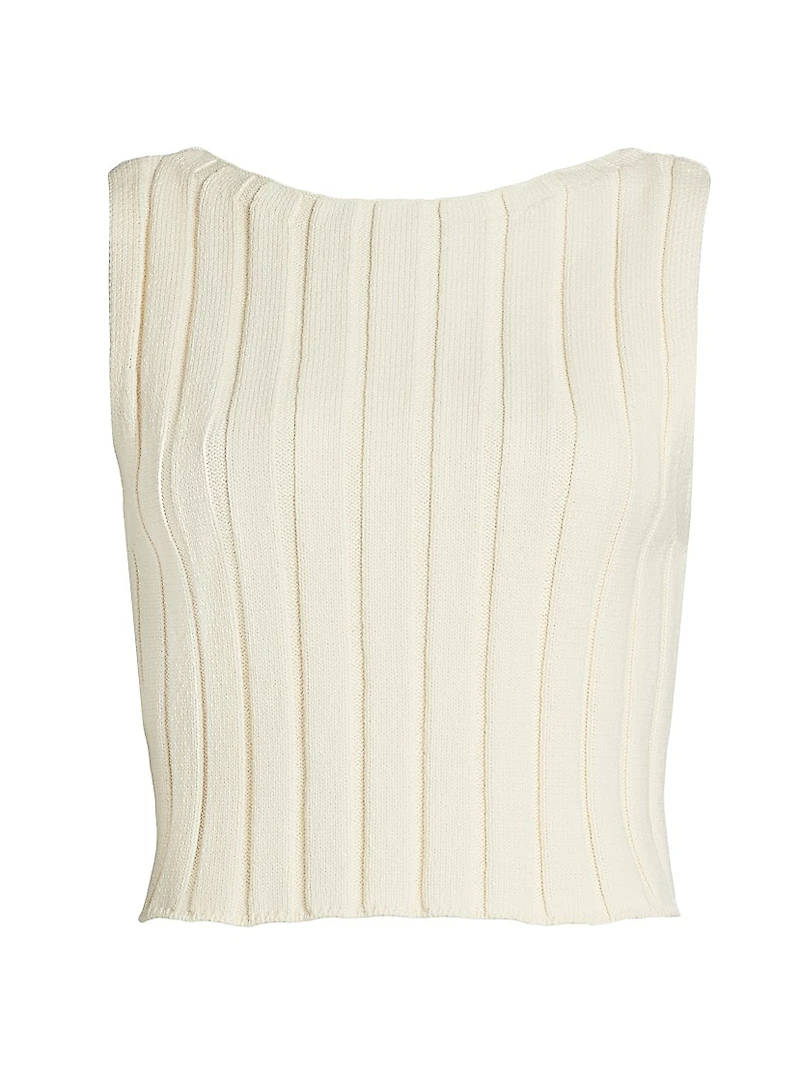 Callie Cotton Rib-Knit Sweater Tank