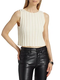 Callie Cotton Rib-Knit Sweater Tank