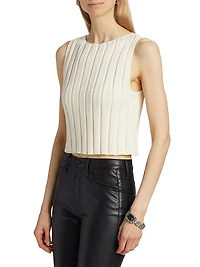 Callie Cotton Rib-Knit Sweater Tank