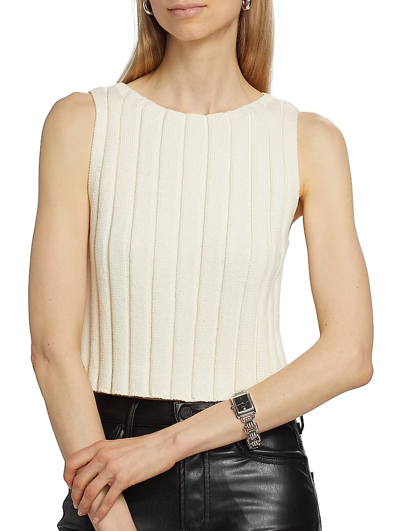 Callie Cotton Rib-Knit Sweater Tank