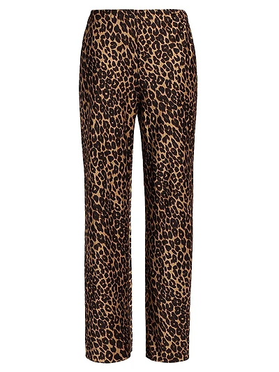 Gale Satin Mid-Rise Bias Pants