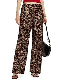 Gale Satin Mid-Rise Bias Pants