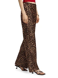 Gale Satin Mid-Rise Bias Pants