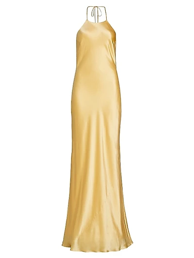 Jeany Silk Halter Gown