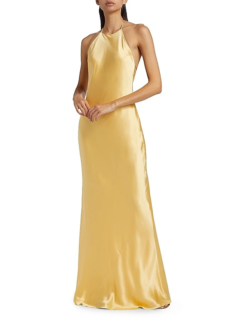 Jeany Silk Halter Gown