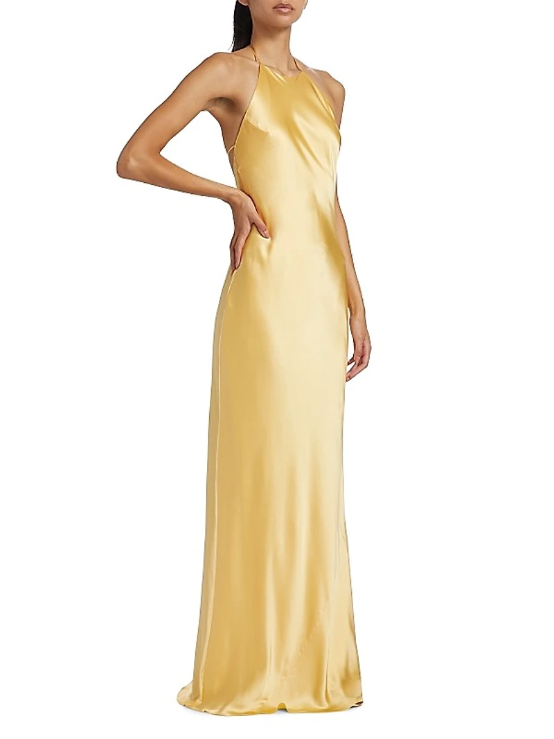 Jeany Silk Halter Gown