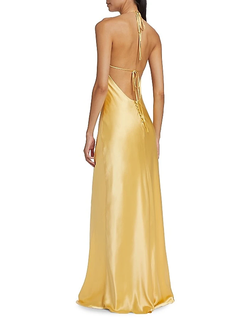Jeany Silk Halter Gown
