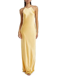 Jeany Silk Halter Gown
