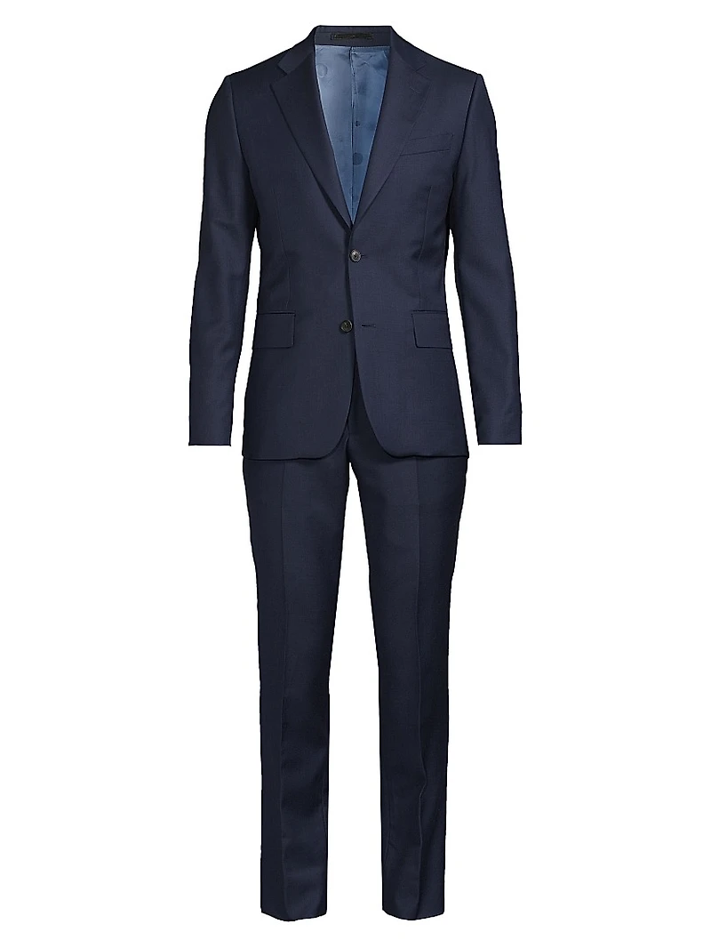 Tailored-Fit Two-Button Wool Suit