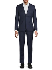 Tailored-Fit Two-Button Wool Suit