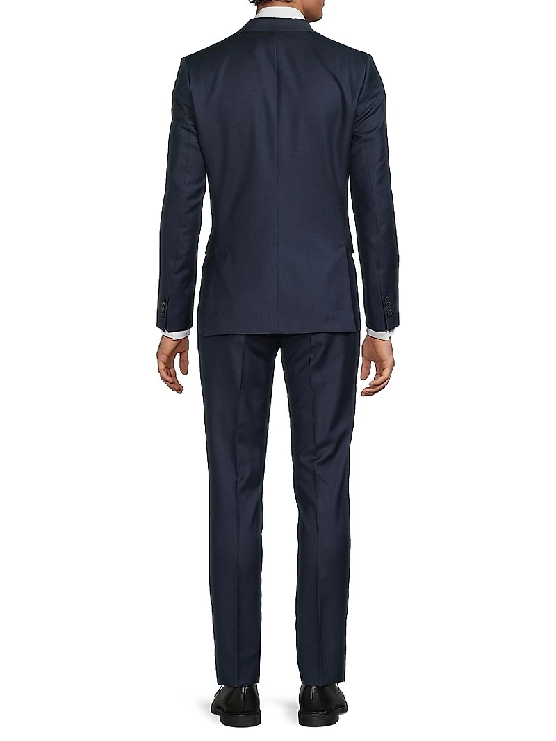 Tailored-Fit Two-Button Wool Suit