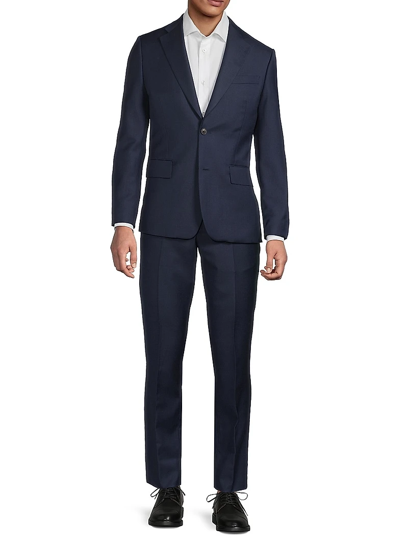 Tailored-Fit Two-Button Wool Suit
