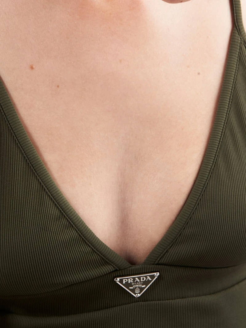 Ribbed Knit One-Piece Swimsuit