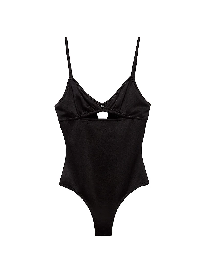 Interlock Fabric One-Piece Swimsuit